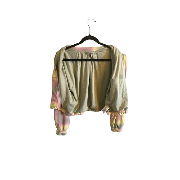 Athleta Girl Gap Collab Lily Pond Yellow Lined Bomber jacket size XXL 16, zip - Picture 6 of 16